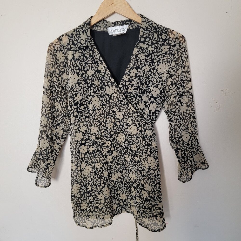 Motherhood Maternity Wrap Style Blouse - Lined Size Medium